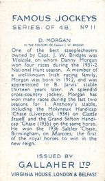 1936 Gallaher Famous Jockeys #11 Danny Morgan Back